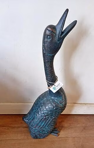 Inspirational Gifting Goose Garden Ornament Sculpture in Bronze Aluminium Metal, H 54.0 cm x W 20.0 cm x D 16.0 cm – 3