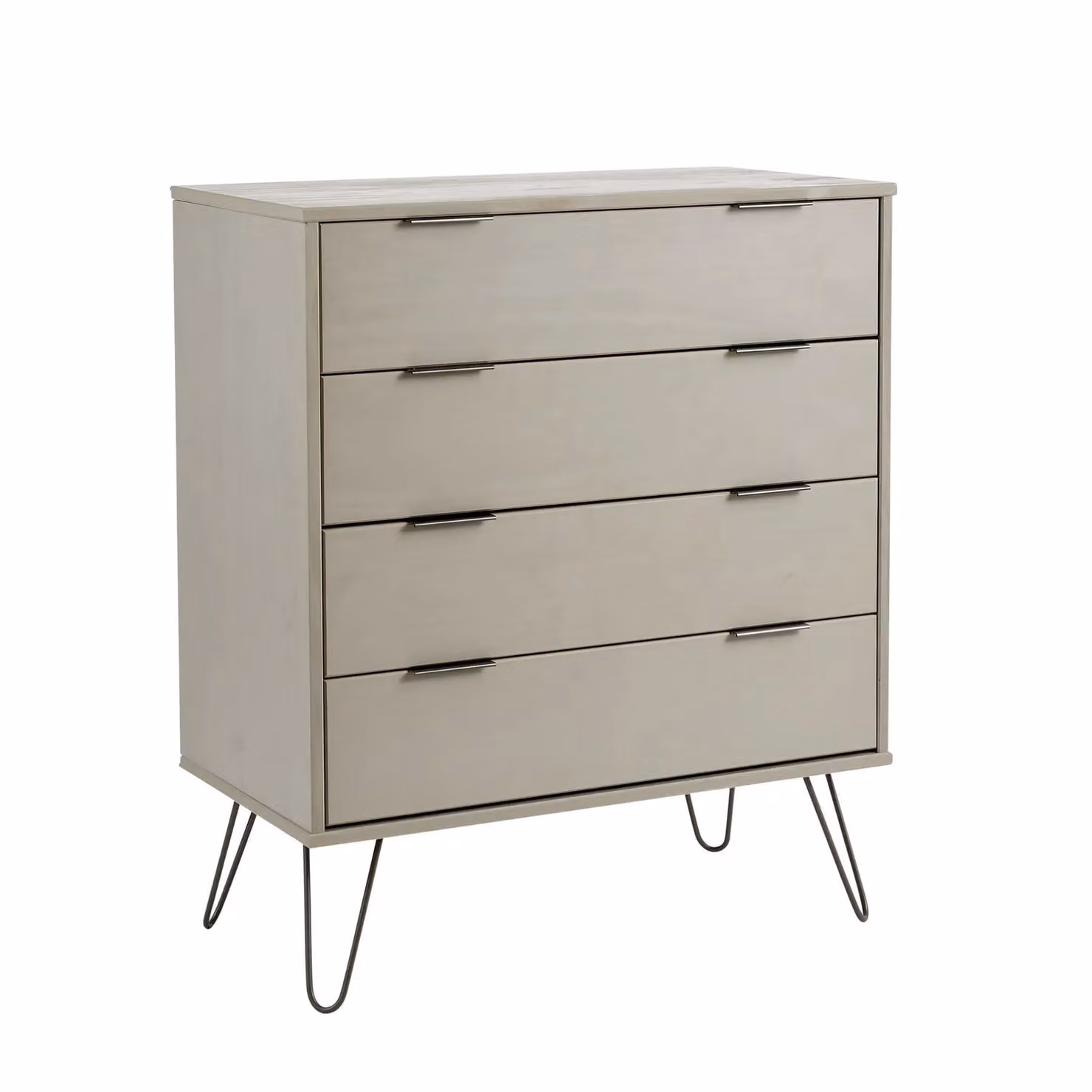 Home Source 4 Drawer Chest of Drawers Clothing Storage Organiser in Grey – 3