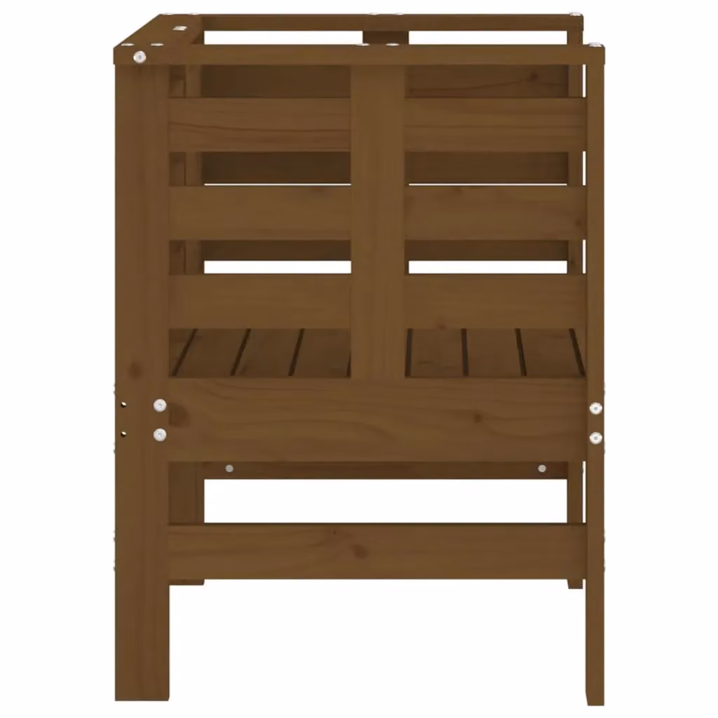 Berkfield Home Rustic Solid Wood Pine Garden Chairs, 2 Pack, Honey Brown, W: 53 cm, D: 53 cm, H: 71 cm – 6