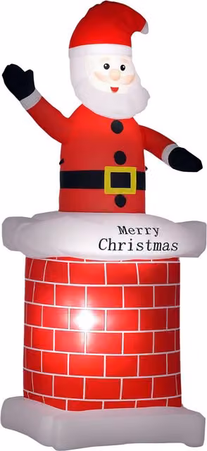 HOMCOM 7ft Christmas Inflatable Santa Claus Blow Up Outdoor Garden Display in Red and Multicolour