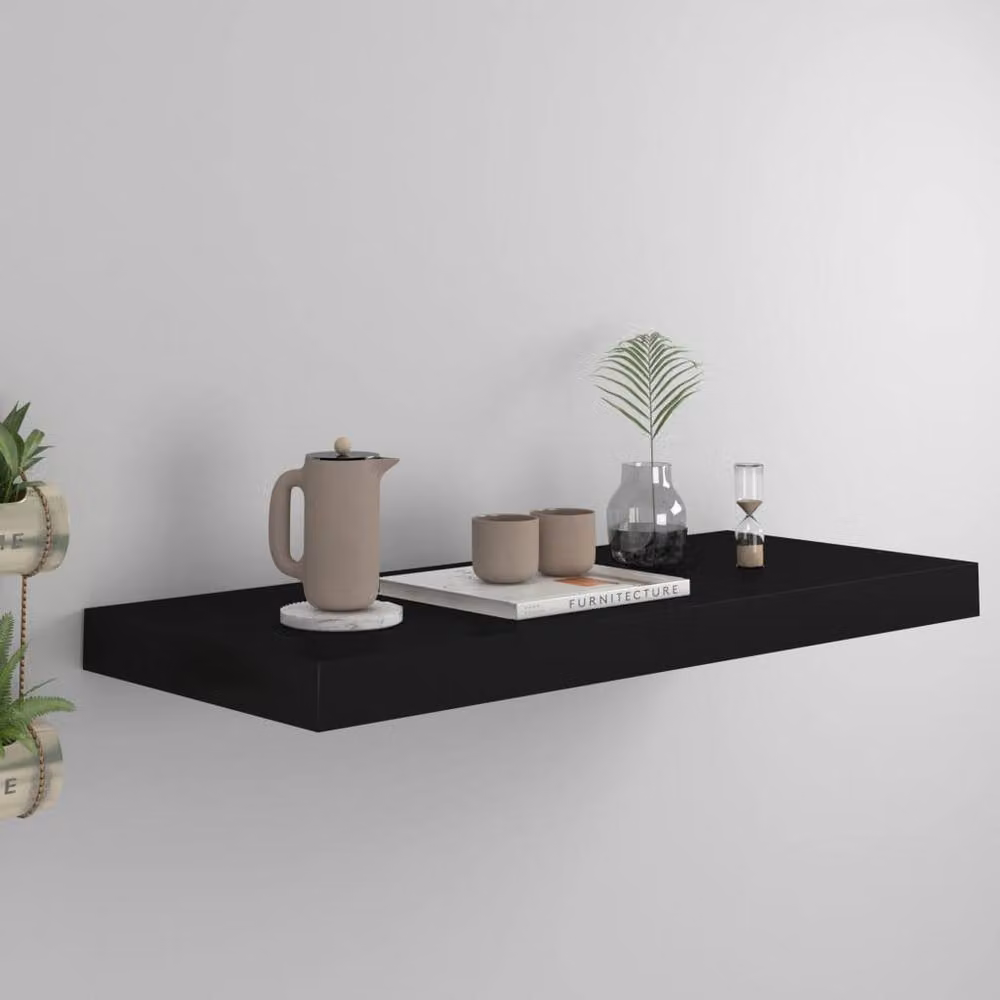 Berkfield Home Durable Floating Wall Shelf, Black, W: 60 cm, D: 23.5 cm, H: 3.8 cm – 2