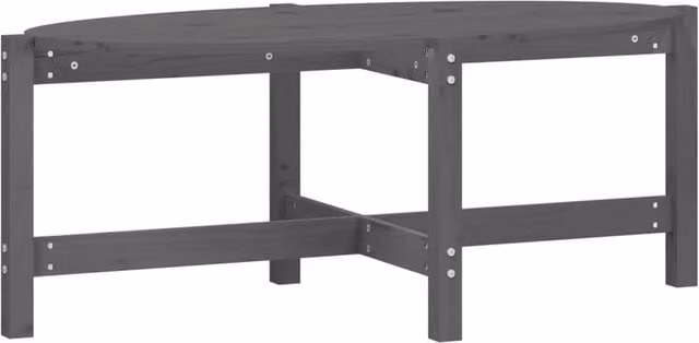 Berkfield Home Grey Rustic Solid Pine Coffee Table W: 118 cm, D: 63 cm, H: 45 cm – 1