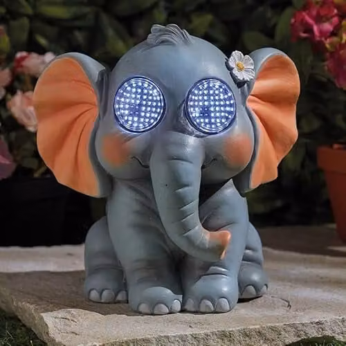 Smart-Solar Blinkin Elephant Multicolour Solar Garden Light in Resin – 1