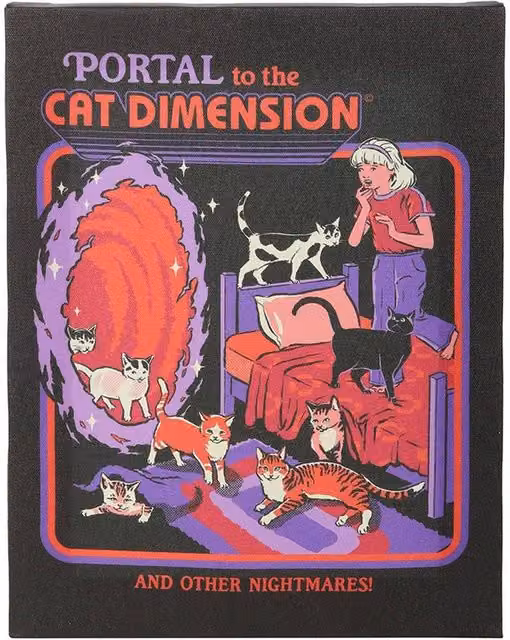 Steven Rhodes Portal To The Cat Diion Multicolour Canvas Plaque – 1