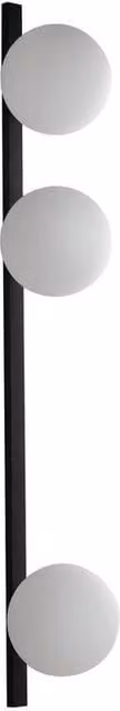 Netlighting Enoire Triple Globe Wall Lamp in Black with White Glass Spheres and E14 Socket