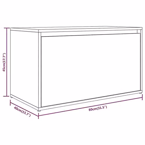 vidaXL Modern Hall Bench and Shoe Rack in Grey Sonoma, W/D/H: 80 x 40 x 45 cm – 3