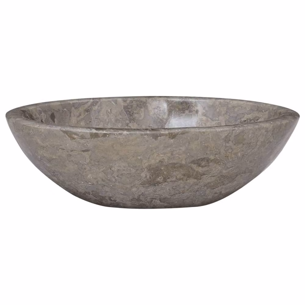Berkfield Grey Natural Stone Oval Home Sink W/D/H: 53 x 40 x 15 cm – 2