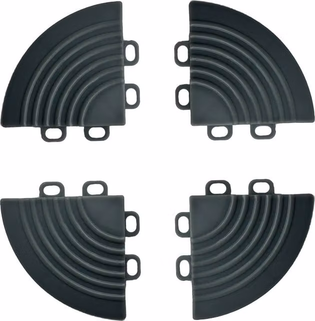 Nicoman Corner Pieces for Garage Floor Tiles, Black