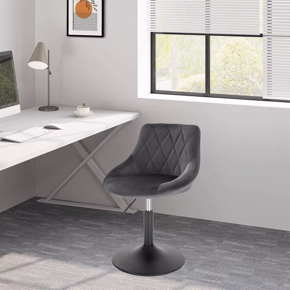 WOLTU Set of 2 Modern Upholstered Swivel Stools in Grey – 4