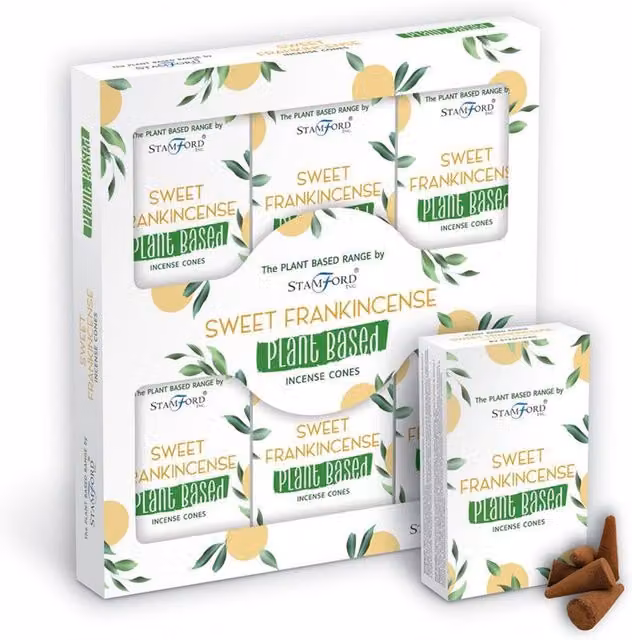 Stamford Natural Plant Based Sweet Frankincense Incense Cones, White