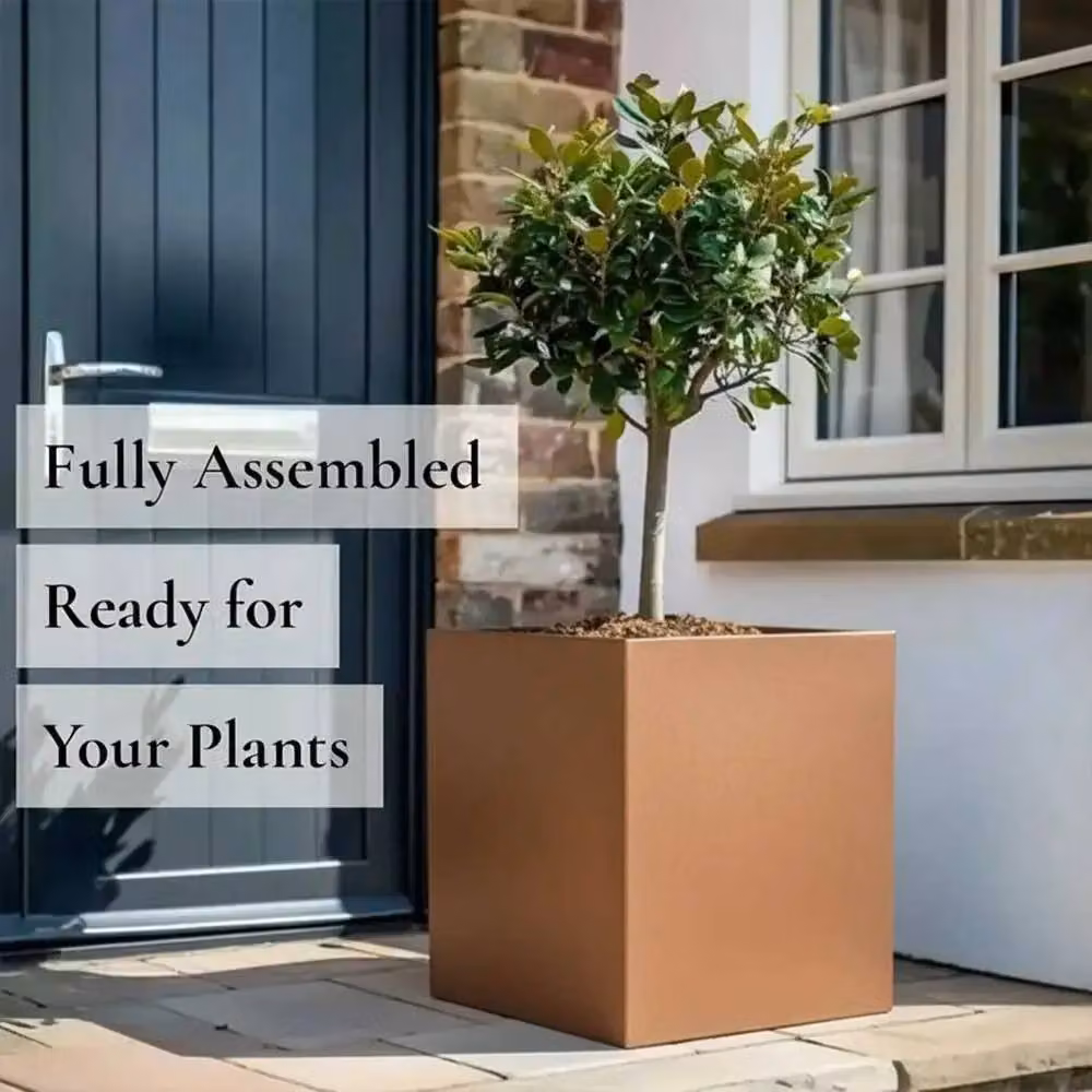 Access Garden Products Copper Galvanised Steel Square Planter W/D/H: 40 x 40 x 40 cm – 4