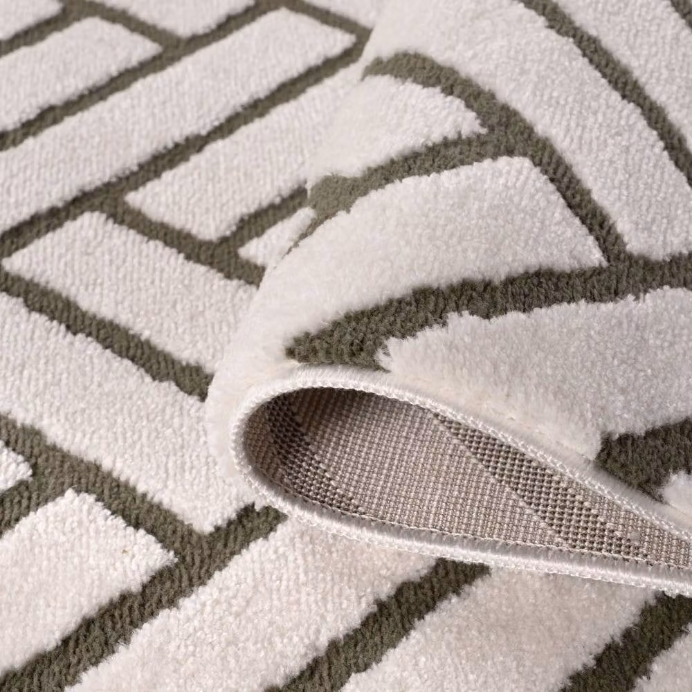 THE RUGS Loft Herringbone Soft Pile Area Rug in Green, W: 160 cm, D: 230 cm – 5