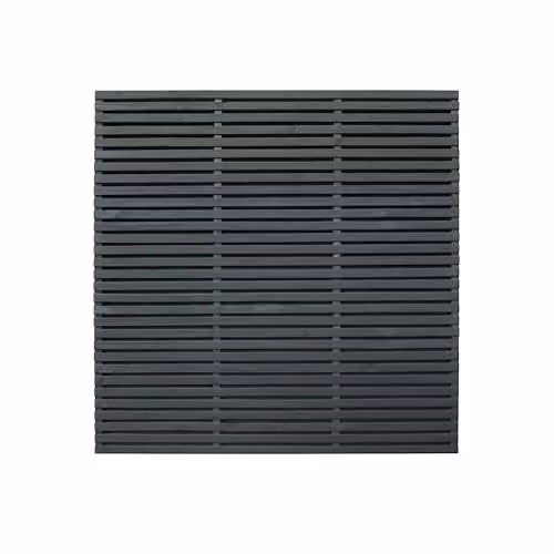 Forest Garden Impregnated Double Slatted Wooden Fence Board, Anthracite Grey, Pack of 4, H: 180 cm – 1