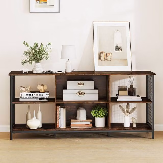 Costway 3-tier Industrial TV Stand for up to 65 inch TVs in Brown