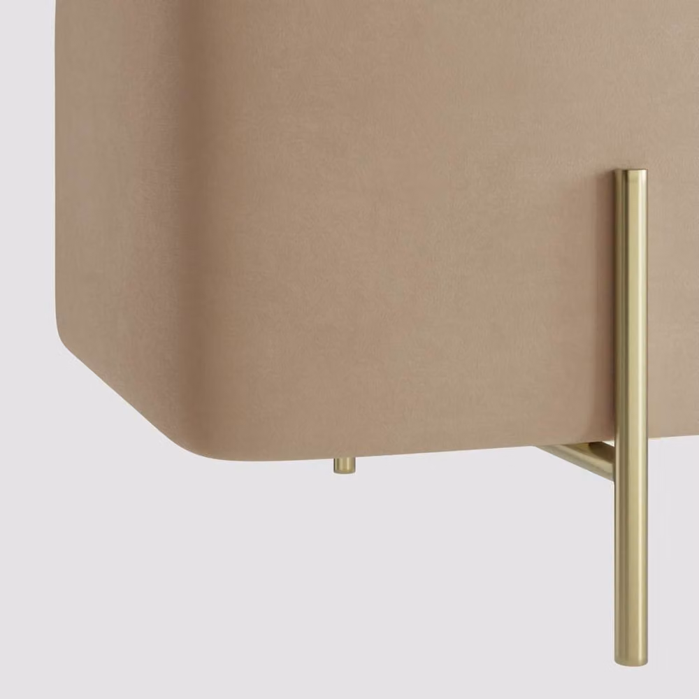 Wyld Haus Elowen Rectangle Storage Ottoman Bench in Beige Velvet with Brushed Gold Legs – 3