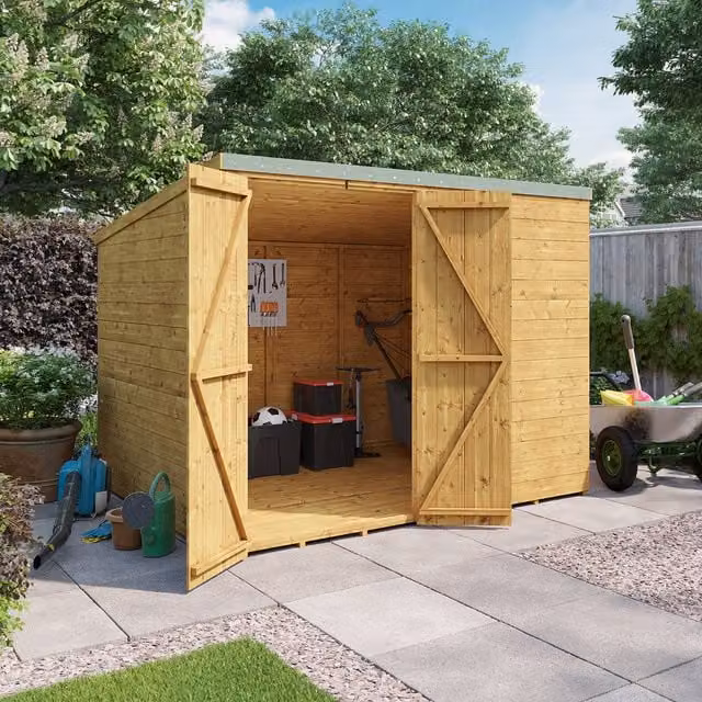 BillyOh Rustic Brown Wooden Tongue and Groove Pent Shed