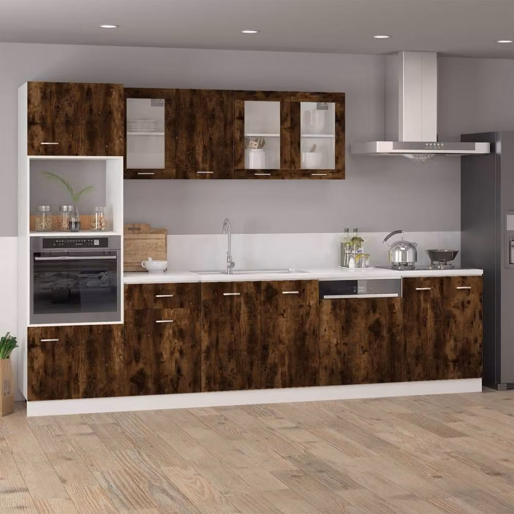 Berkfield Home Smoked Oak Hanging Kitchen Cabinet in Brown, W/D/H: 39.5 x 31 x 60 cm – 3