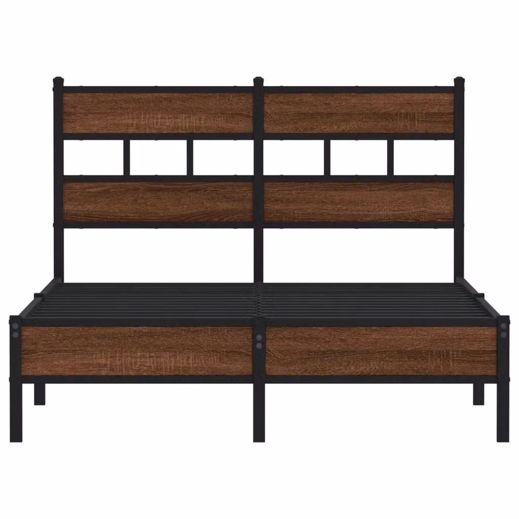 Berkfield Home Small Double Bed Frame in Brown Oak, W/D/H: 120 x 190 cm – 3