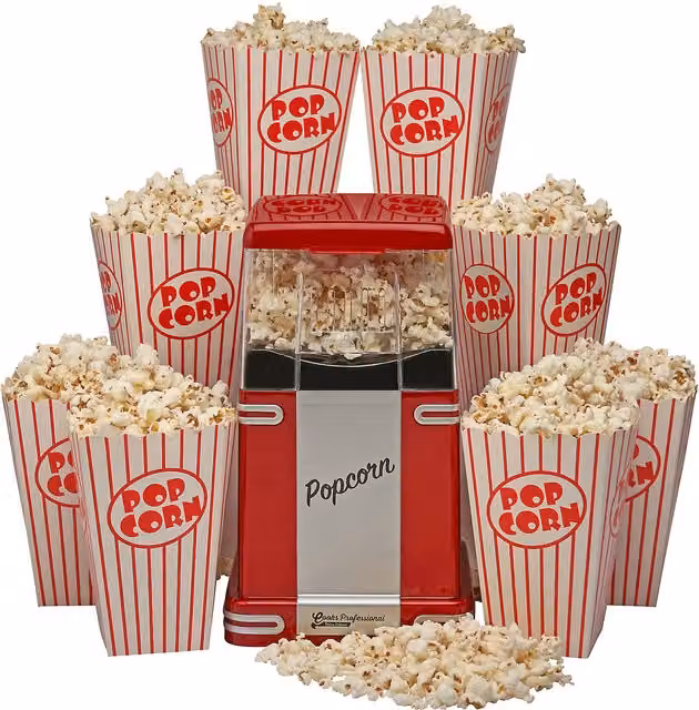 Cooks Professional Retro Edition Hot Air Popcorn Maker - Red