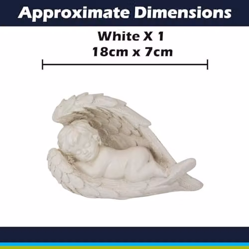 VFM e-Store Memorial Angel Flower Pot Ornament, White, H 18 cm x W 7 cm x D 2 cm