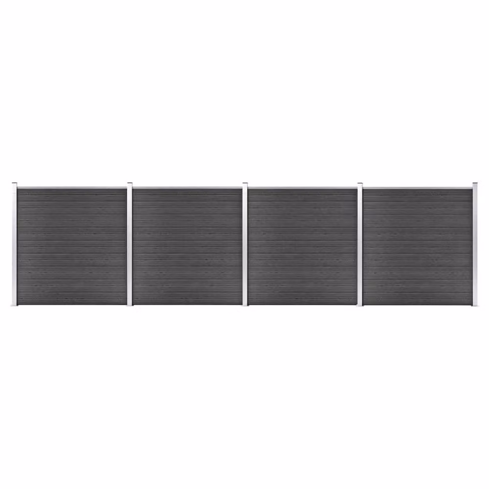 Berkfield Home WPC Fence Panel Set, Black, W: 699 cm, H: 186 cm – 2