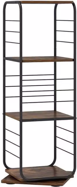 KORVIXA Black Metal Floor Standing Revolving Display Rack, W/D/H: 100 x 100 x 100 cm – 1