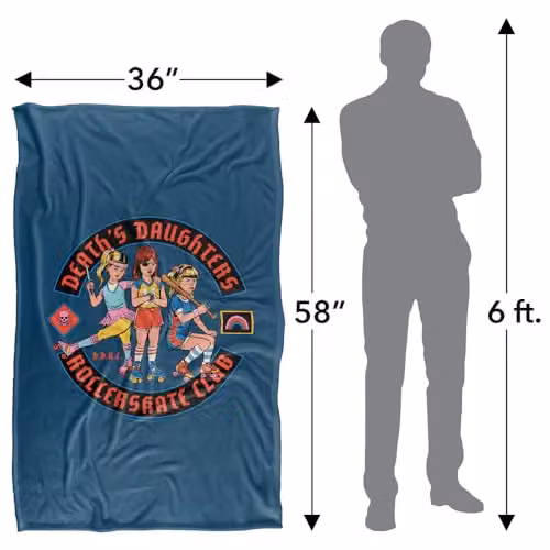 Steven Rhodes D.D.R.C. Death Daughters Rollerskate Club Multicolour Fleece Throw Blanket W/D/H: 91 x 147 cm – 6