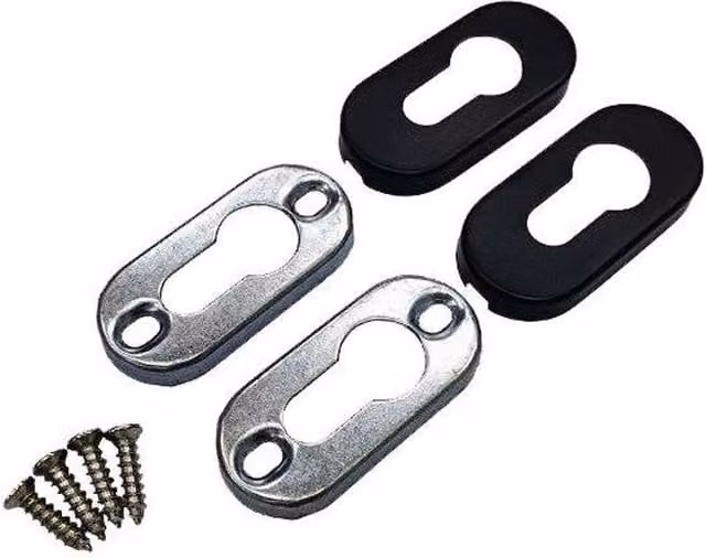 Forgeworks Matt Black Stainless Steel Slim Long Backplate Door Escutcheon Set – 1