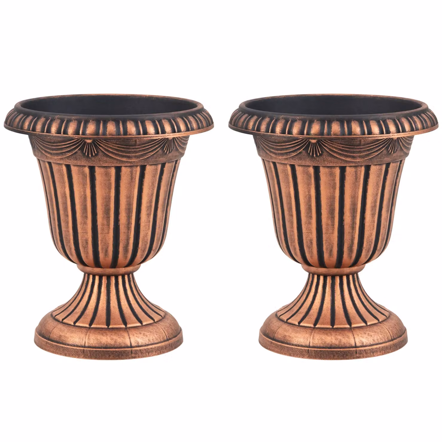 Costway Set of 2 Vintage Bronze Plastic Urn Planters, Height: 46 cm – 2