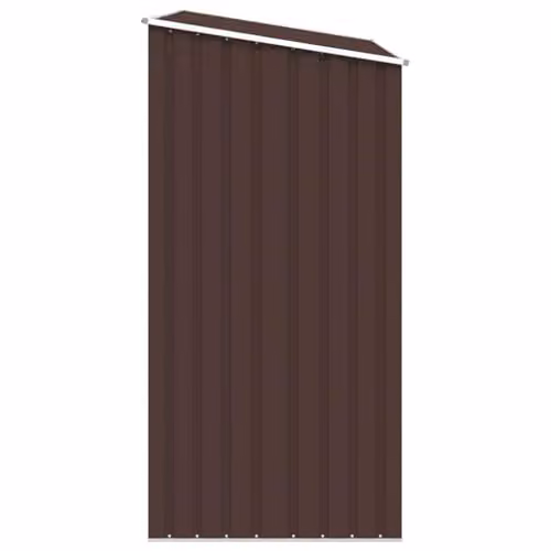 vidaXL Garden Firewood Shed in Brown, Galvanised Steel, W/D/H: 245 x 98 x 159 cm – 6