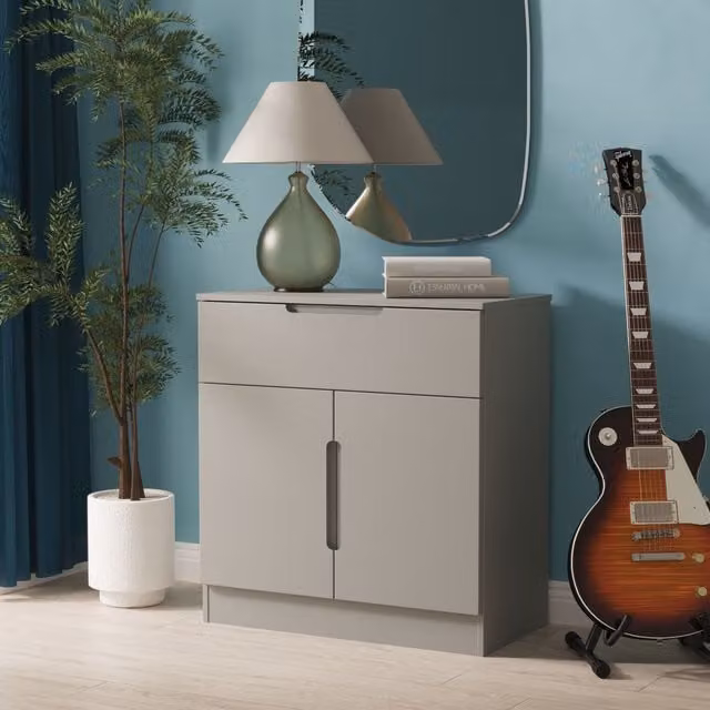 Ready Assembled 2 U Lucca Modern Sideboard with 1 Drawer and 2 Doors in Dark Grey Matt