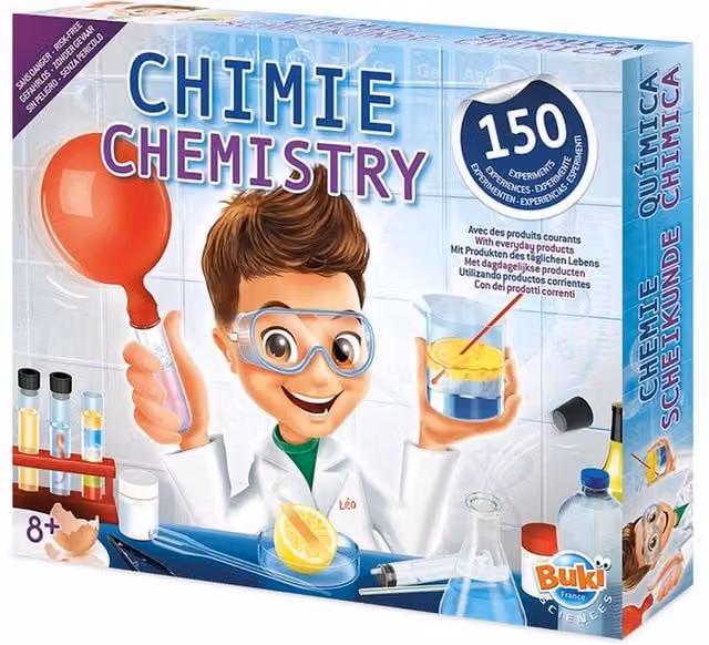 Buki Chemistry Set with 150 Experiments in White and Multicolour