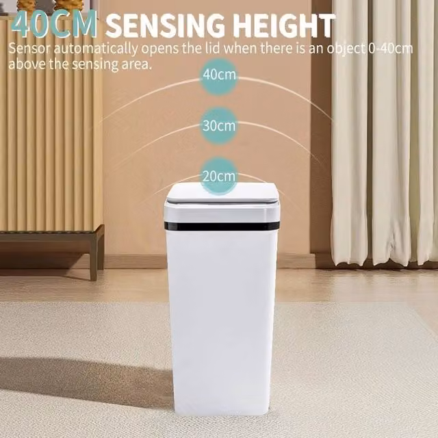NESTLUNE 18l Smart Automatic Sensor Bathroom Trash Can, White