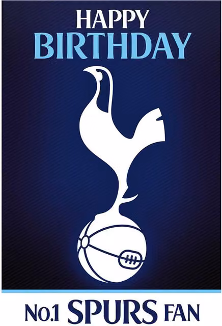 Tottenham Hotspur FC 3D and Lenticular Birthday Card in Navy Blue and White