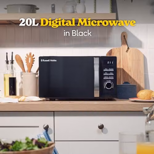 Russell Hobbs 20L Digital Solo Microwave 800W in Black with Timer and Automatic Programs RHMD818B – 3