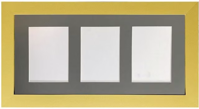 Frames & Mirrors 4U Metro Gold Rectangular Picture Frame with Dark Grey Mount for 7 x 5 Inch Images