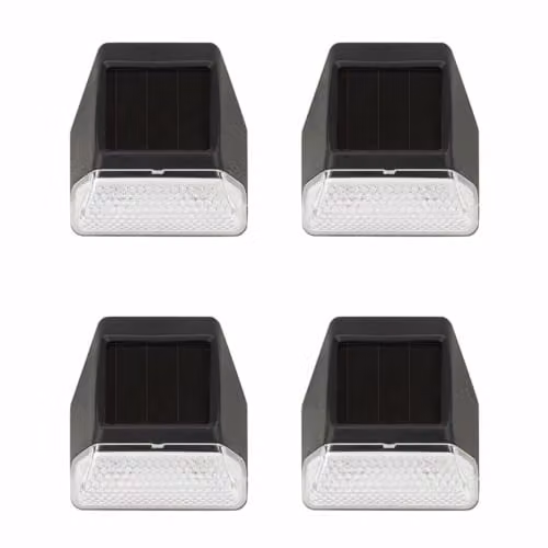 Smart Garden Solar Powered LED Wall and Post Fence Lights, 4 Pack, Black with Multicolour RGB Lighting – 1