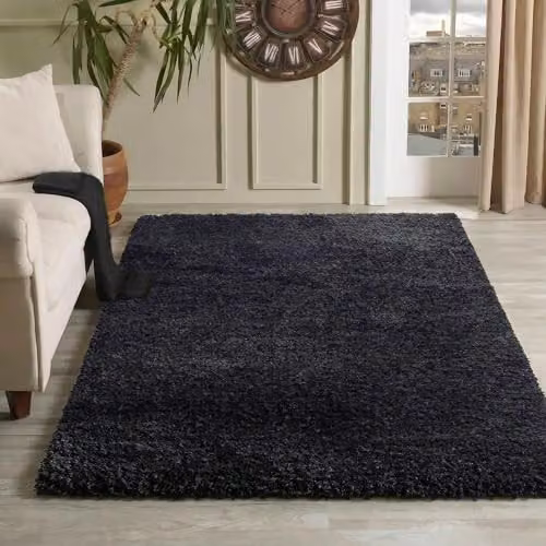 Serdim Rugs Anthracite Plain Shaggy Rectangular Living Room Area Rug, W: 60 cm, L: 110 cm – 5