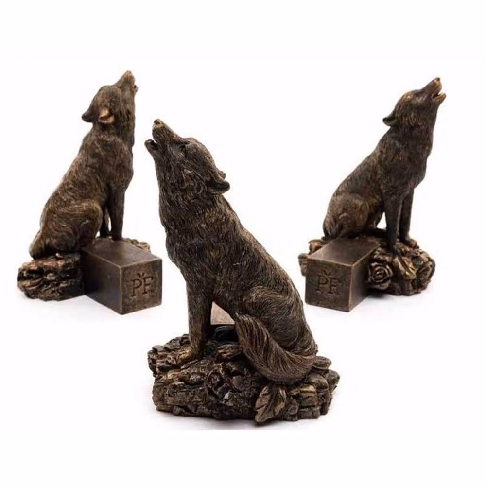 Jardinopia Antique Bronze Wolf Plant Pot Feet, Set of 3 Metal Planter Risers – 3