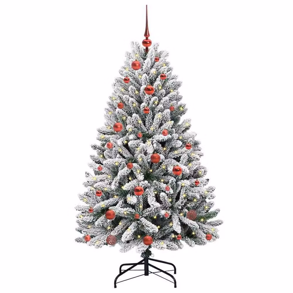 Berkfield Home Artificial Christmas Tree in Green and White, Height: 150 cm – 3
