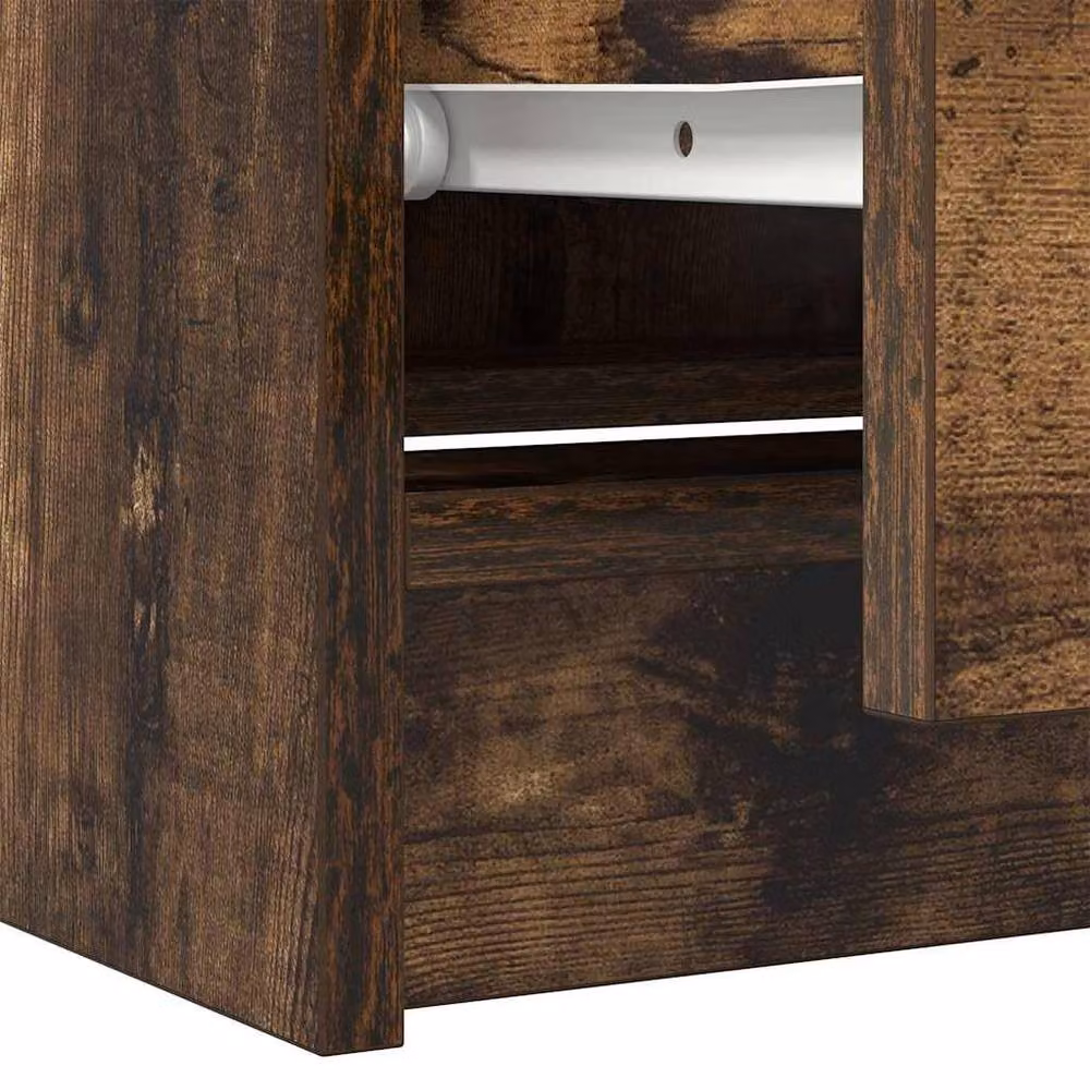 Berkfield Home Smoked Oak TV Cabinet in Brown, W/D/H: 60 x 35 x 54 cm – 6