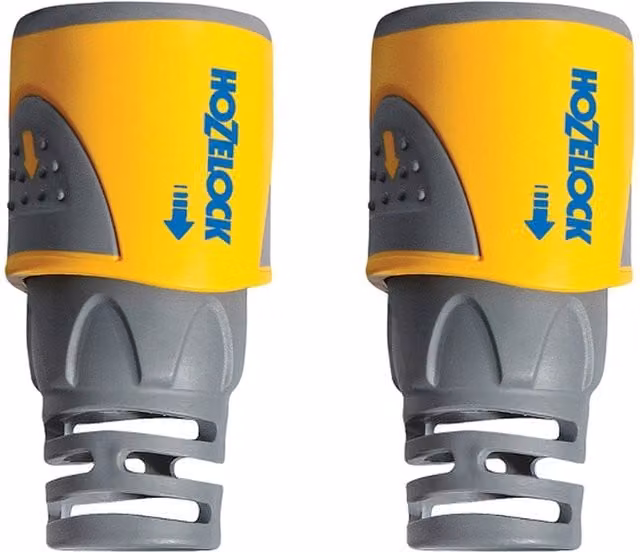 Hozelock Yellow Plastic Quick Coupling Hose End Connector 2 Pack