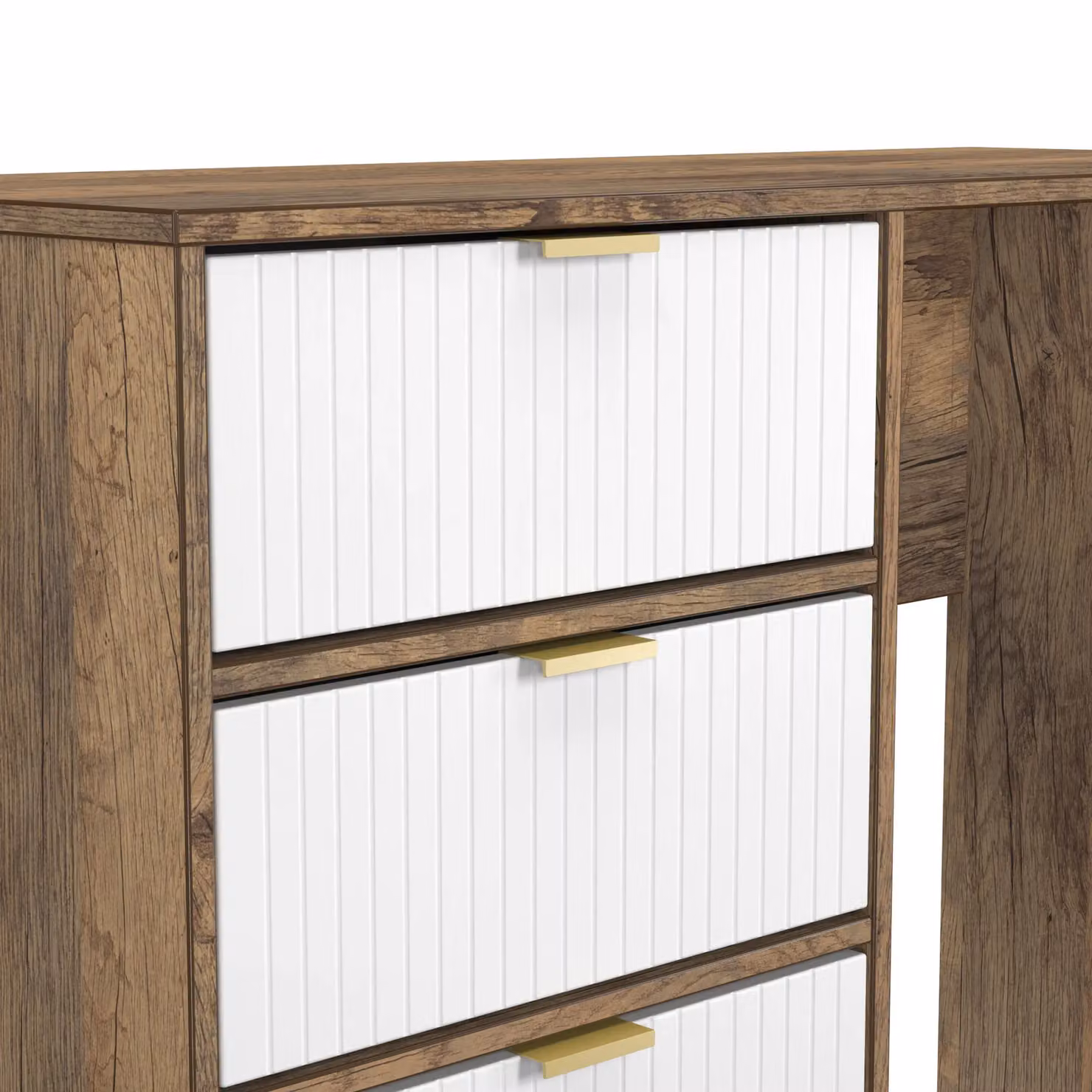 2 U Bexley Modern Geometric 4 Drawer Vanity in Gold and Multicolour – 3