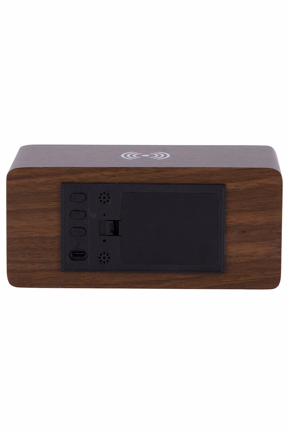PRESENT TIME Karlsson Retro Digital LED Alarm Clock with Progressive Light in Brown Dark Wood Veneer – 2