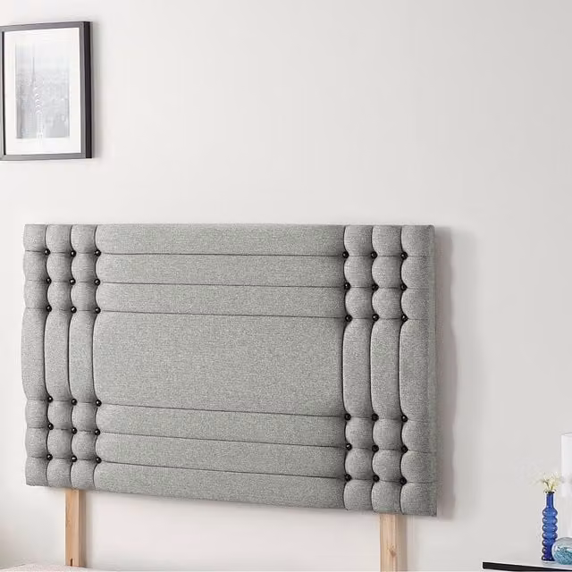 Somnior Beds Ltd Saville Tweed Fabric 32 Inch Upholstered Divan Headboard in Grey