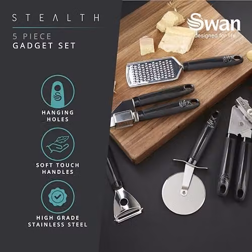 Swan Stealth 5 Piece Stainless Steel Gadget Set in Black – 3