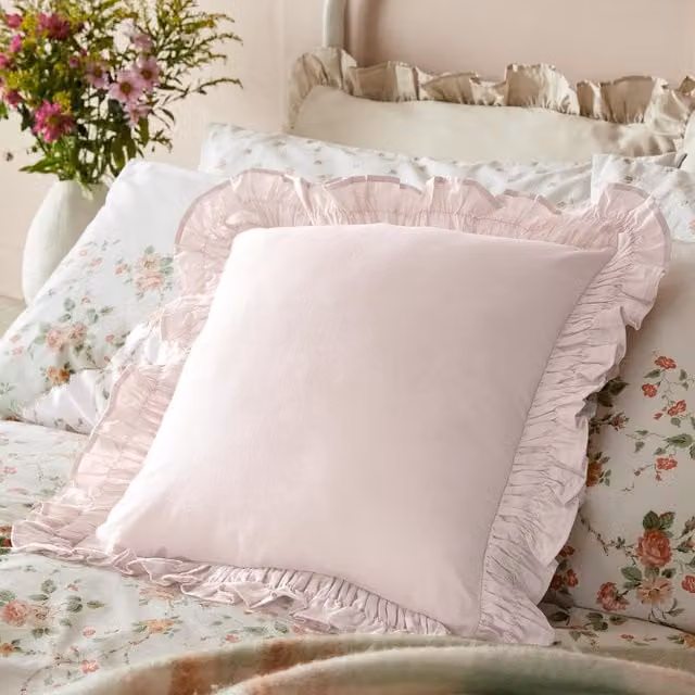 Laura Ashley Idina Square Filled Cushion, Pink, W x D: 45 x 45 cm