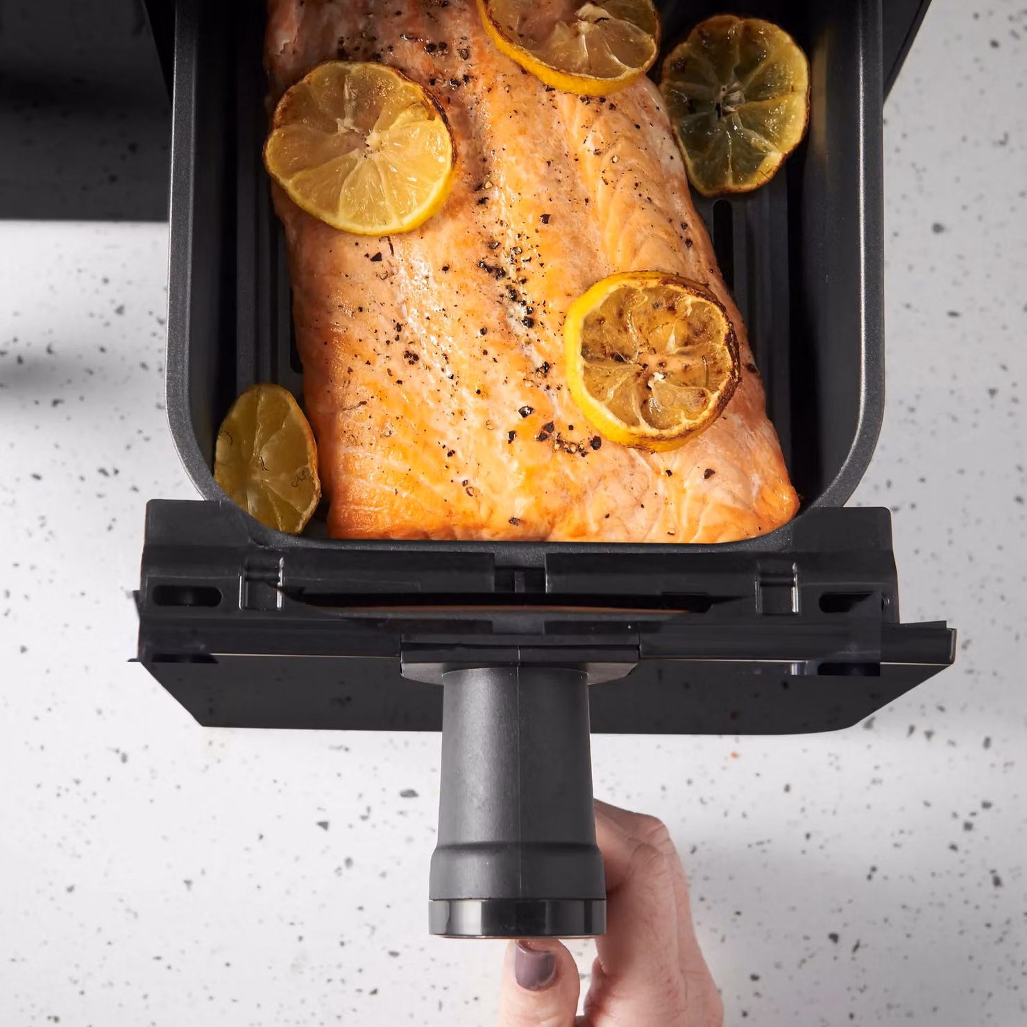 VonShef Dual Basket Air Fryer 9L with 2 Silicone Liners in Black – 7