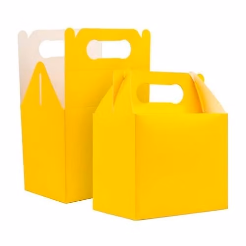 SHATCHI 10-Piece Yellow Cardboard Party Food Lunch Boxes, W/D/H: 14 x 12 x 10 cm
