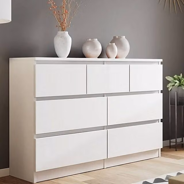 LUXURY LIFE Olivia Matt 7 Drawer Chest of Drawers in White